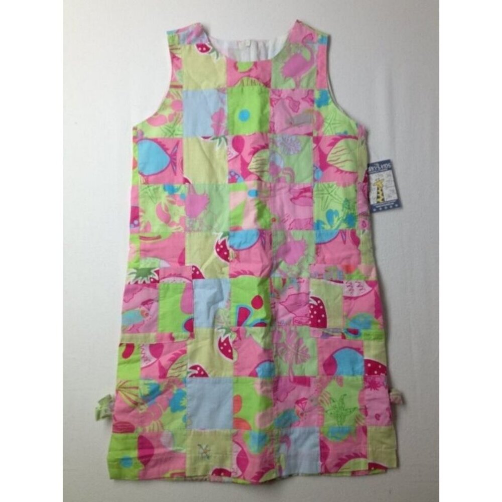 New Girl Corky's Kids Patchwork Pink Green Preppy Summer Shift Dress Size 8